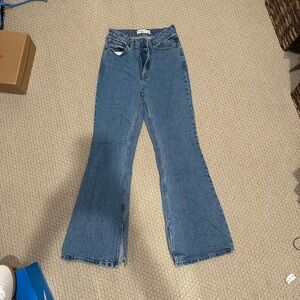 Abercrombie & Fitch Blue Flare Wide Leg Jeans